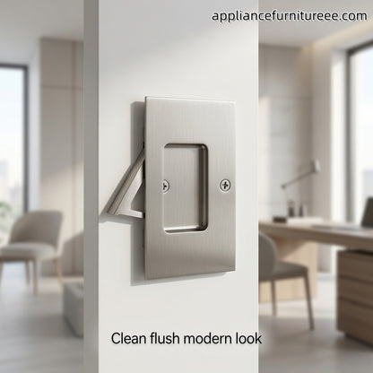 Designed for sliding doors opens easily by pulling the edge
