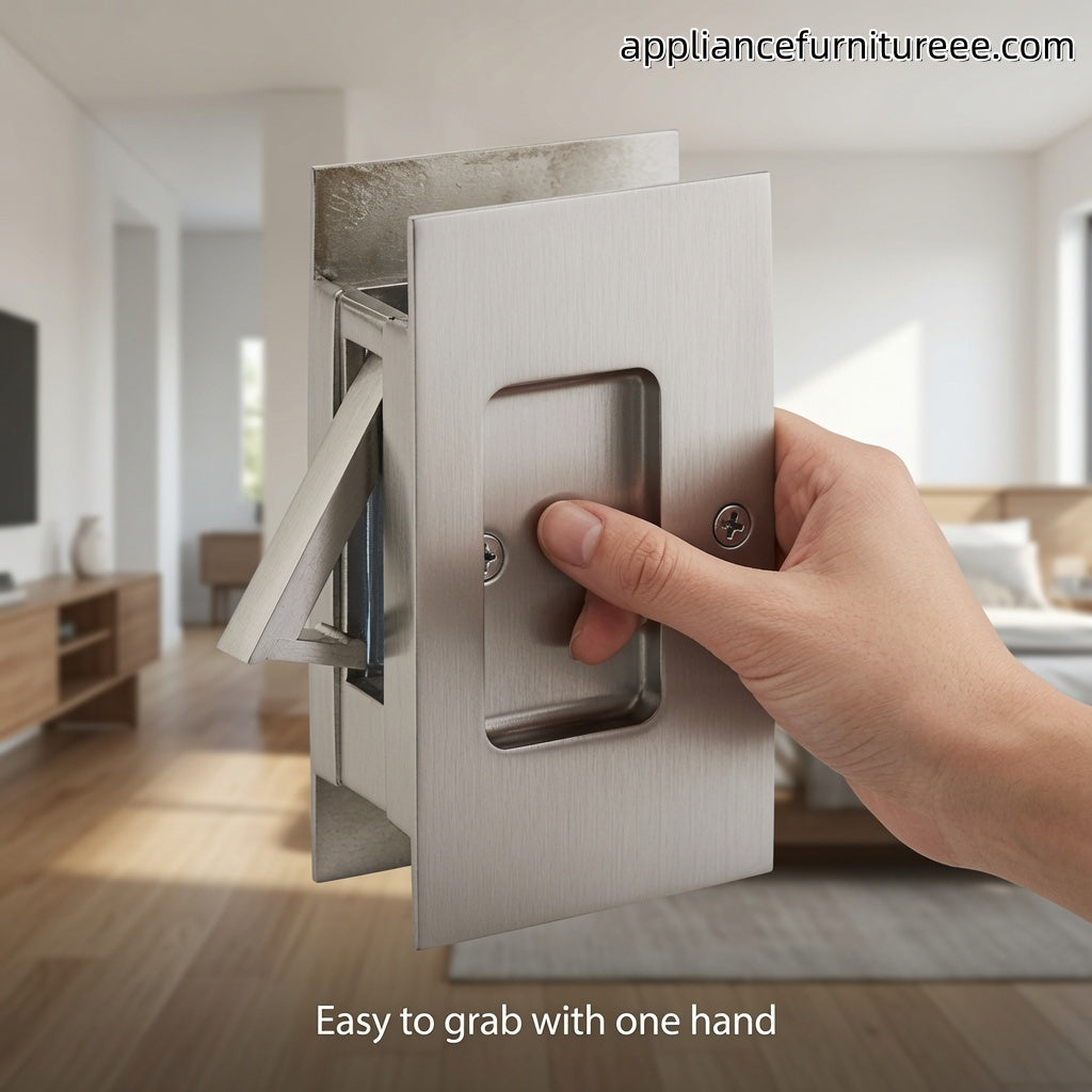 Designed for sliding doors opens easily by pulling the edge