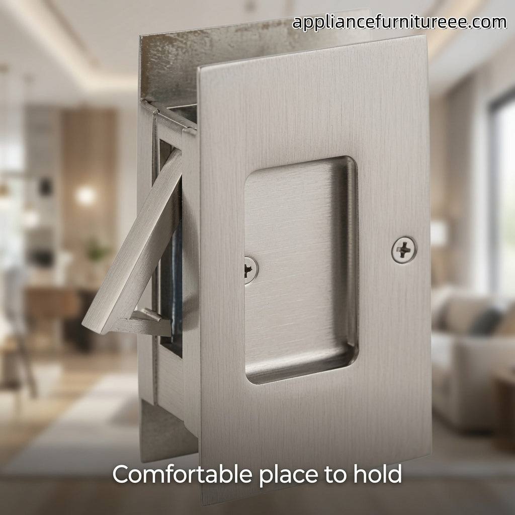 Designed for sliding doors opens easily by pulling the edge