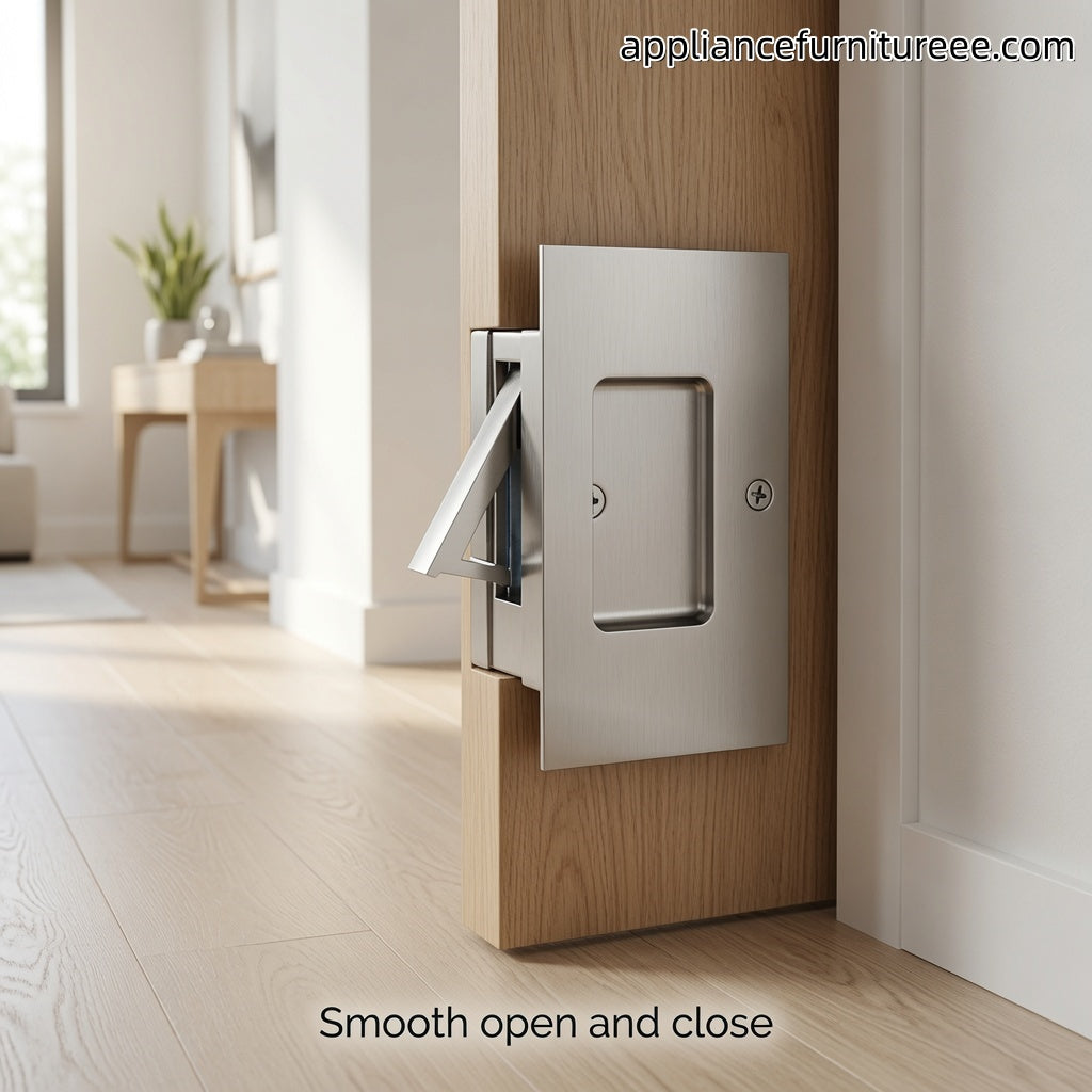Designed for sliding doors opens easily by pulling the edge